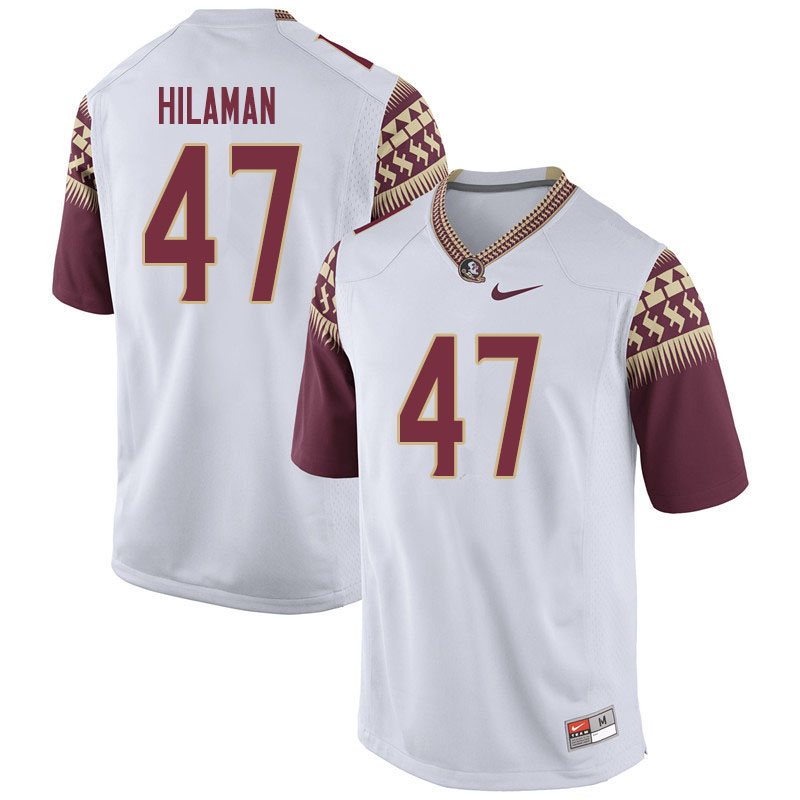Men #47 Marshall Hilaman Florida State Seminoles College Football Jerseys Sale-White - Click Image to Close
